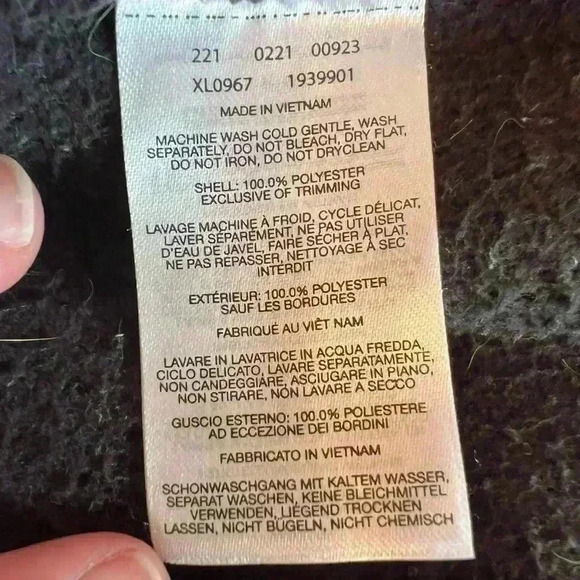 COLUMBIA Black Soft Fuzzy Zip Up size XL - Picture 5 of 5